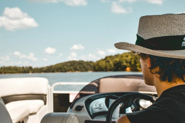 Pontoon boat on Lake Keowee