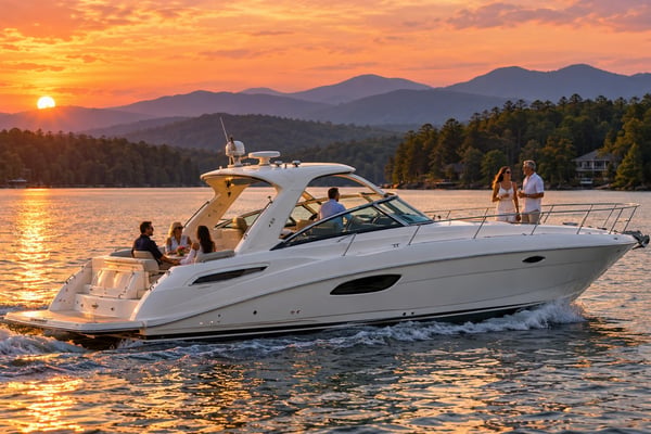 Sunset cruise lake keowee